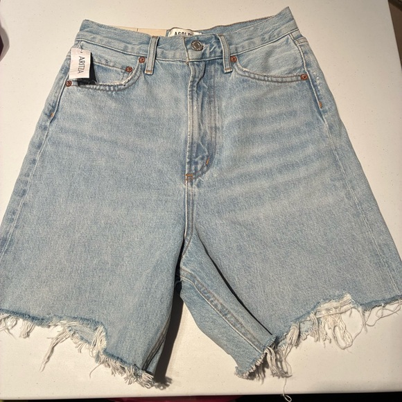 NWT Agolde Stella High Rise Baggy Shorts in Agreement Size 23 - Picture 6 of 15